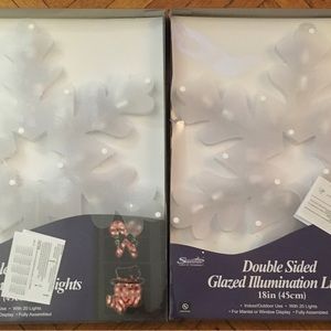 - 2 Snowflake Double Sided Lighted Window Christmas Decoration 18" Winter …